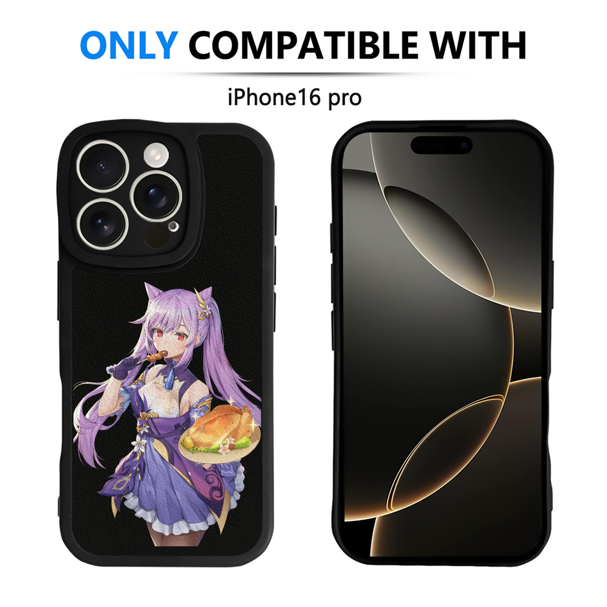 げんし神 刻晴 こくせい genshin Kokusei 【iPhone 16シリーズ対応】シリコンスマホケース（レザー調） 材質：シリコン
